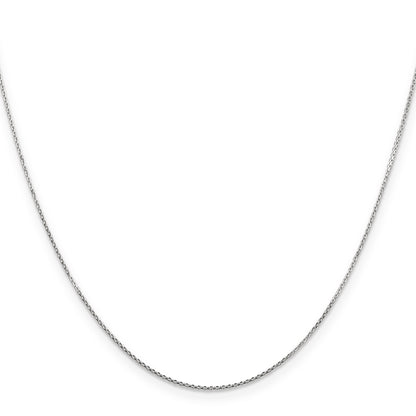 10K White Gold Wg .8mm D/C Round Open Link Cable Chain