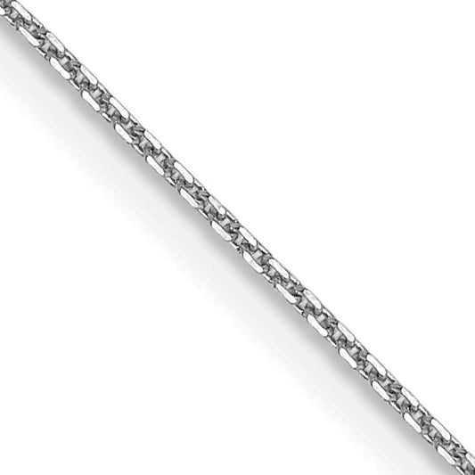 10K White Gold Wg .8mm D/C Round Open Link Cable Chain