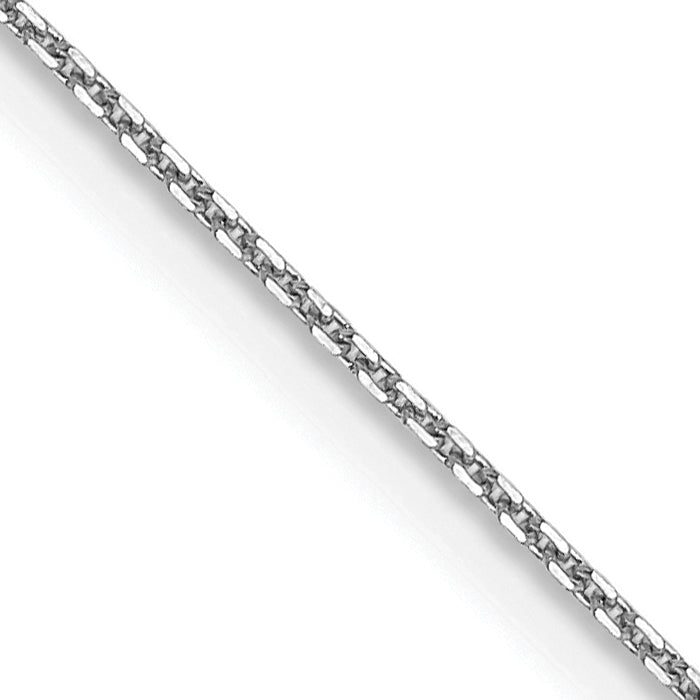 10K White Gold Wg .8mm D/C Round Open Link Cable Chain