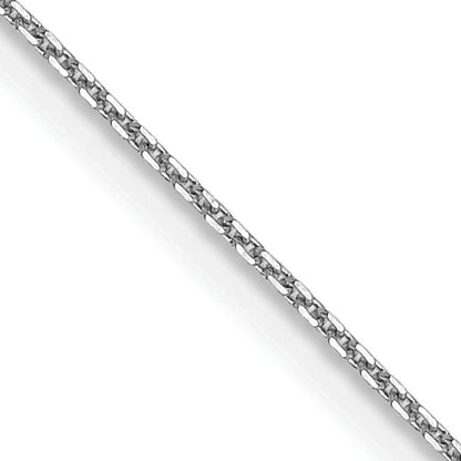 10K White Gold Wg .8mm D/C Round Open Link Cable Chain