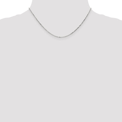 10K White Gold Wg 1.4mm D/C Round Open Link Cable Chain