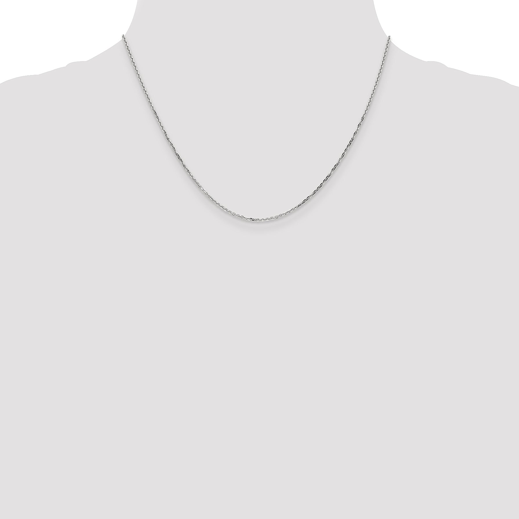 10K White Gold Wg 1.4mm D/C Round Open Link Cable Chain