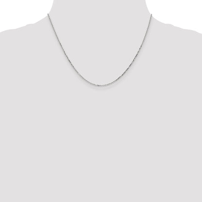 10K White Gold Wg 1.4mm D/C Round Open Link Cable Chain
