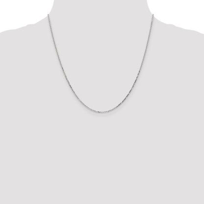 10K White Gold Wg 1.4mm D/C Round Open Link Cable Chain