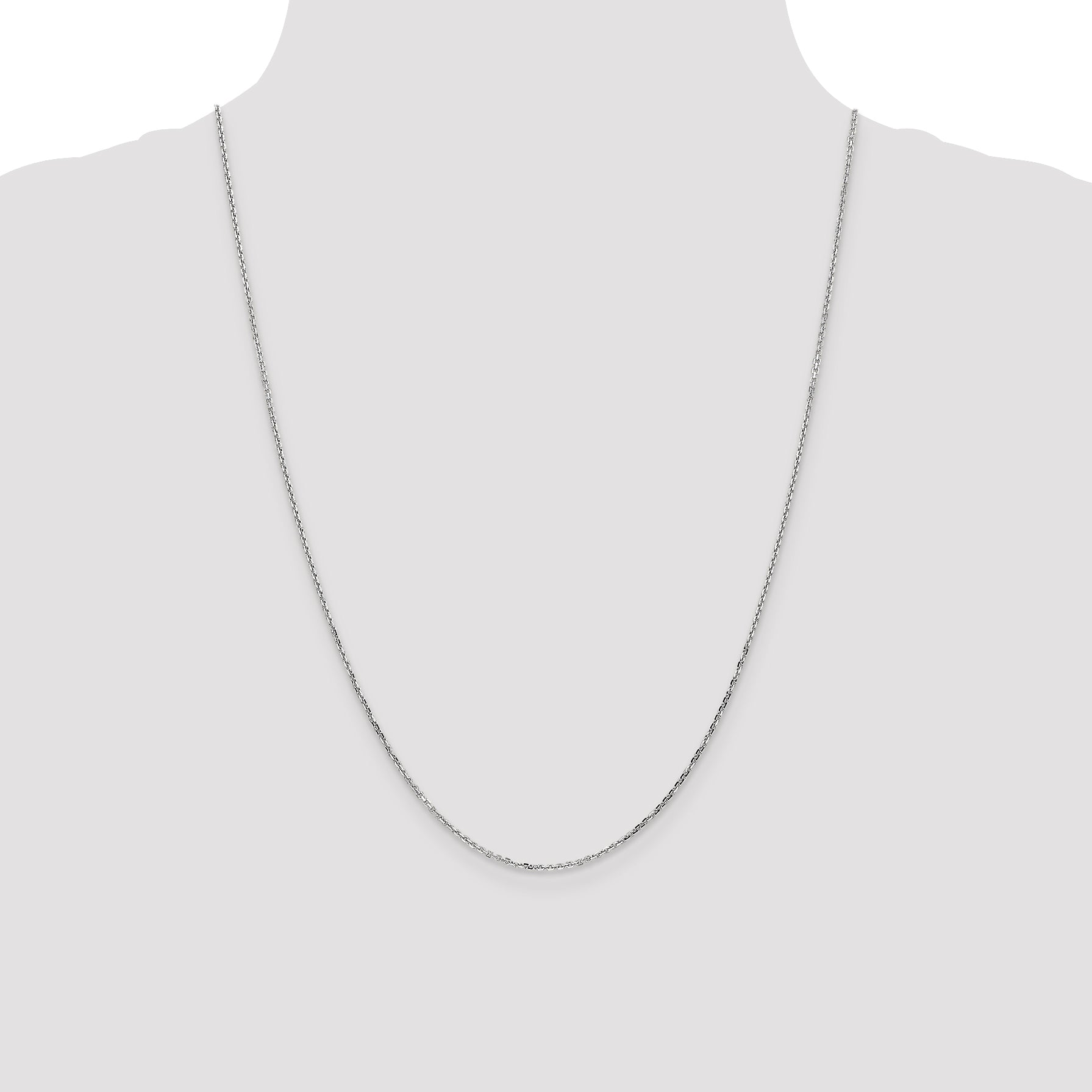10K White Gold Wg 1.4mm D/C Round Open Link Cable Chain