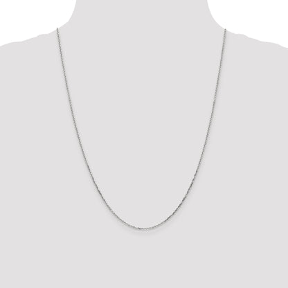 10K White Gold Wg 1.4mm D/C Round Open Link Cable Chain