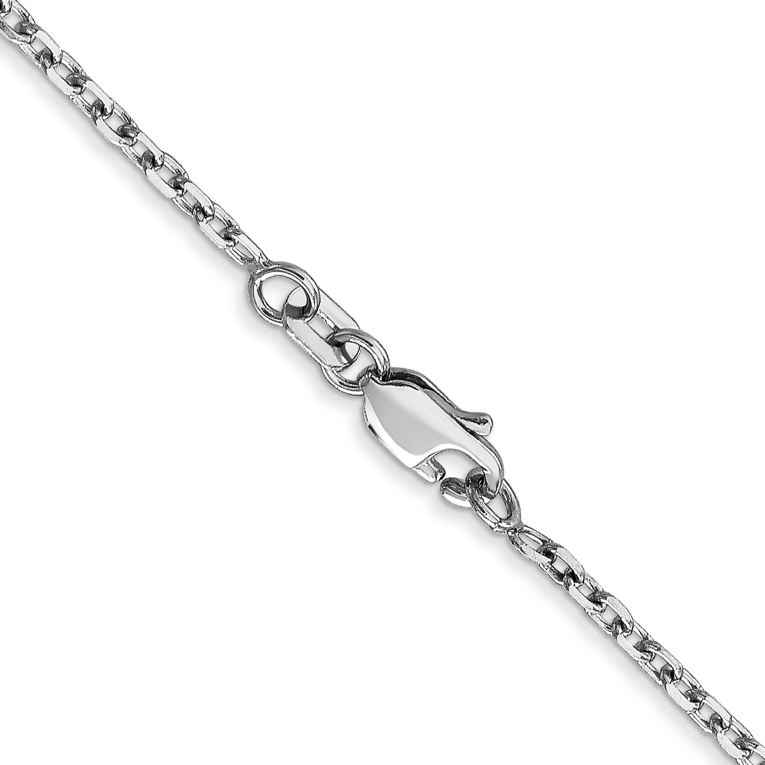 10K White Gold Wg 1.8mm D/C Round Open Link Cable Chain