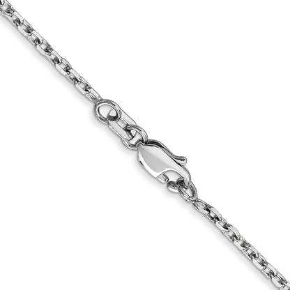 10K White Gold Wg 1.8mm D/C Round Open Link Cable Chain