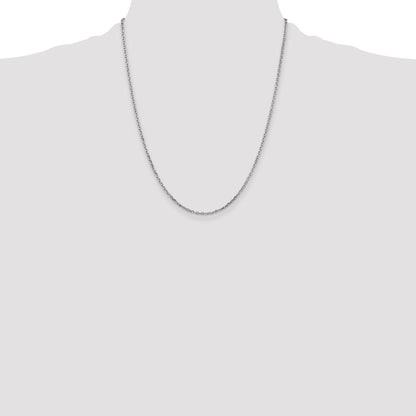 10K White Gold Wg 1.8mm D/C Round Open Link Cable Chain