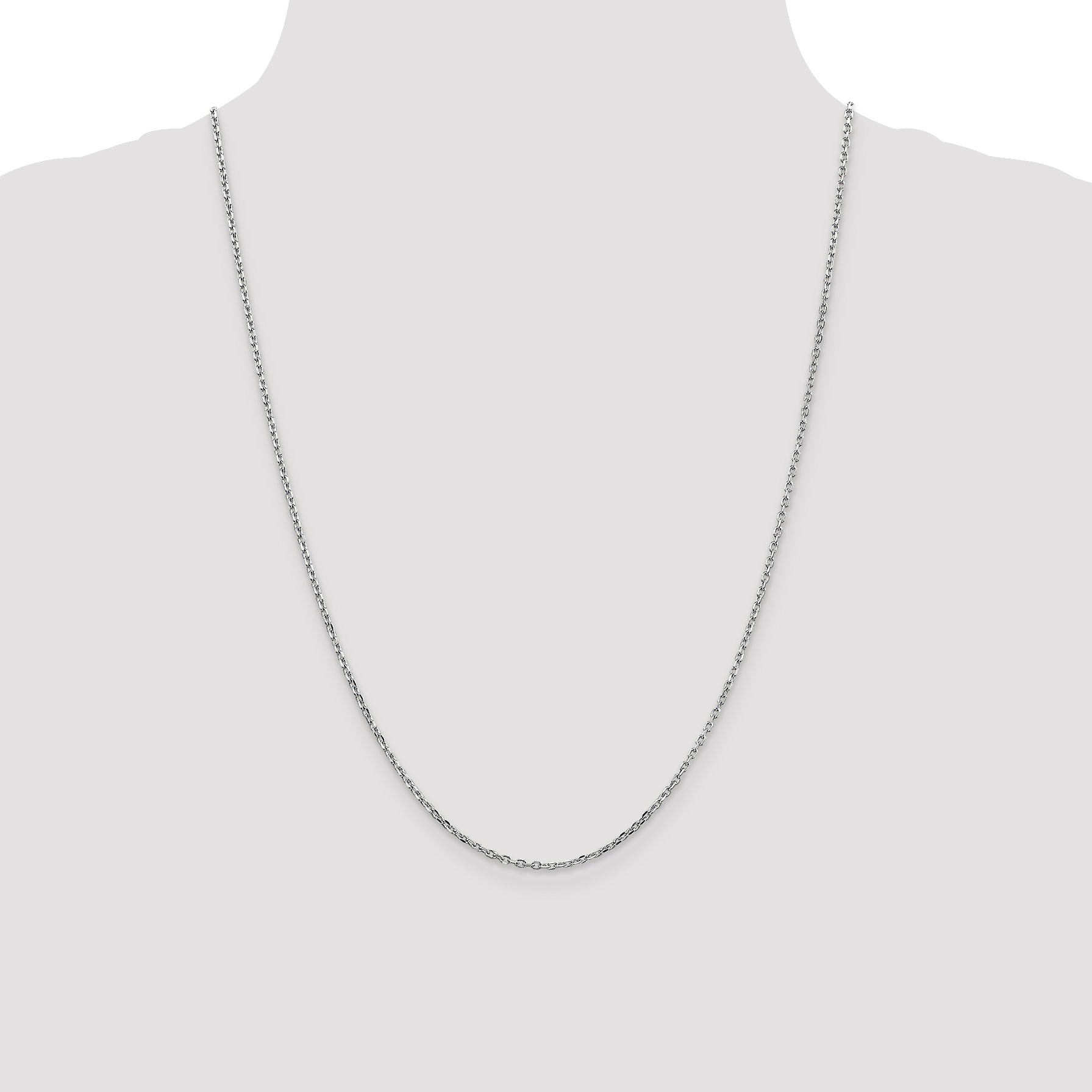 10K White Gold Wg 1.8mm D/C Round Open Link Cable Chain
