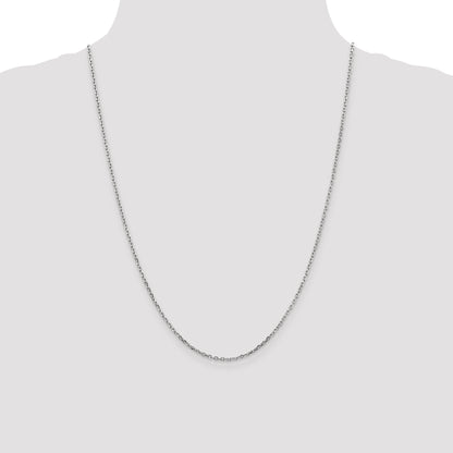 10K White Gold Wg 1.8mm D/C Round Open Link Cable Chain