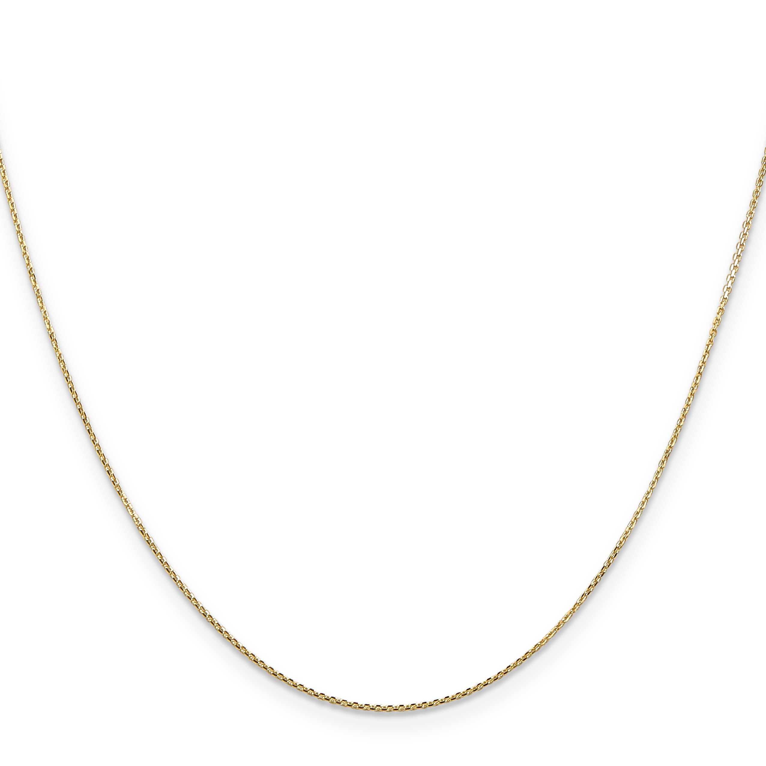 10K Yellow Gold .8mm D/C Round Open Link Cable Chain