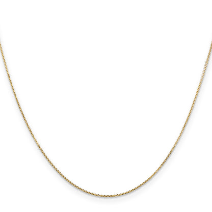 10K Yellow Gold .8mm D/C Round Open Link Cable Chain