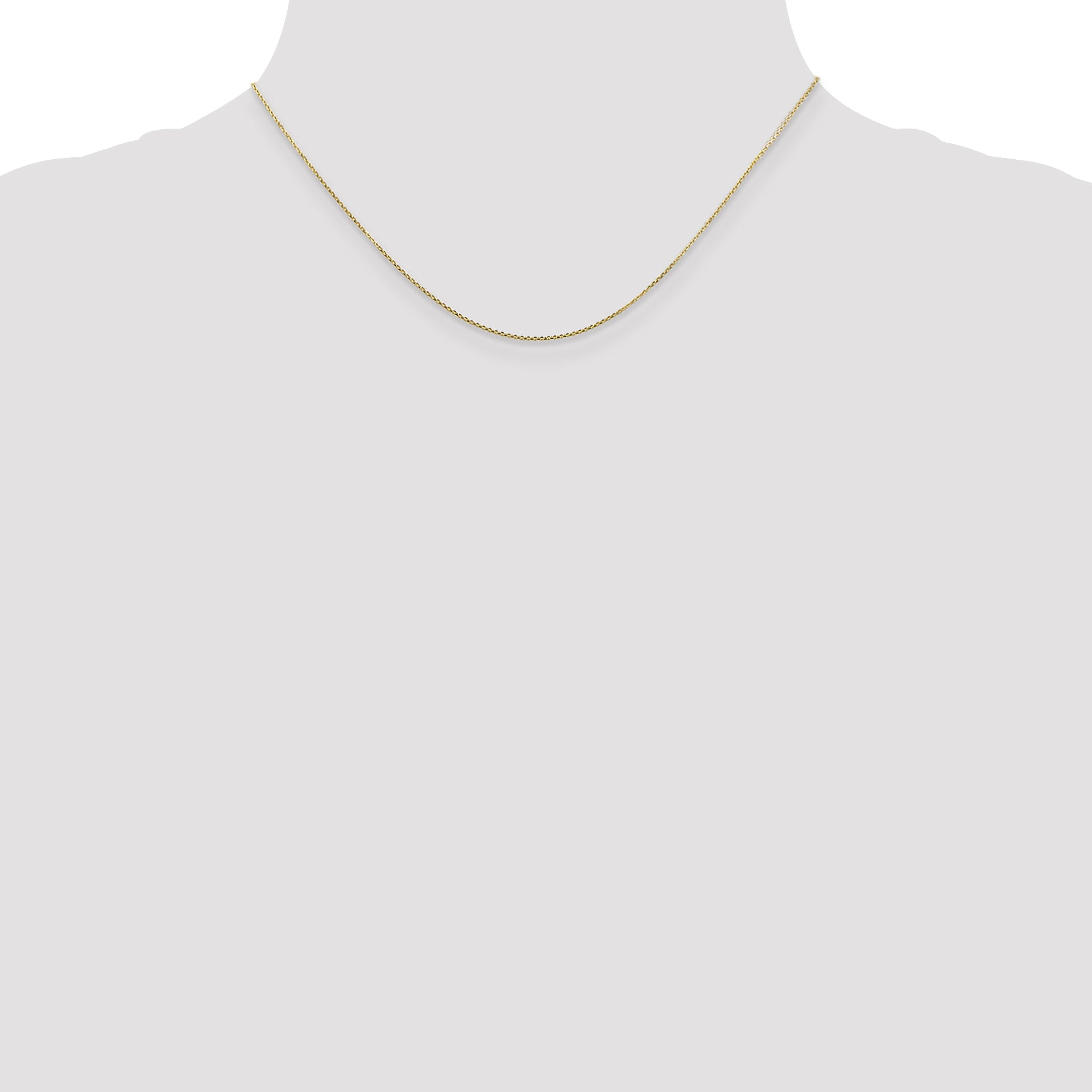 10K Yellow Gold .8mm D/C Round Open Link Cable Chain