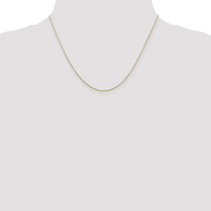 10K Yellow Gold .8mm D/C Round Open Link Cable Chain
