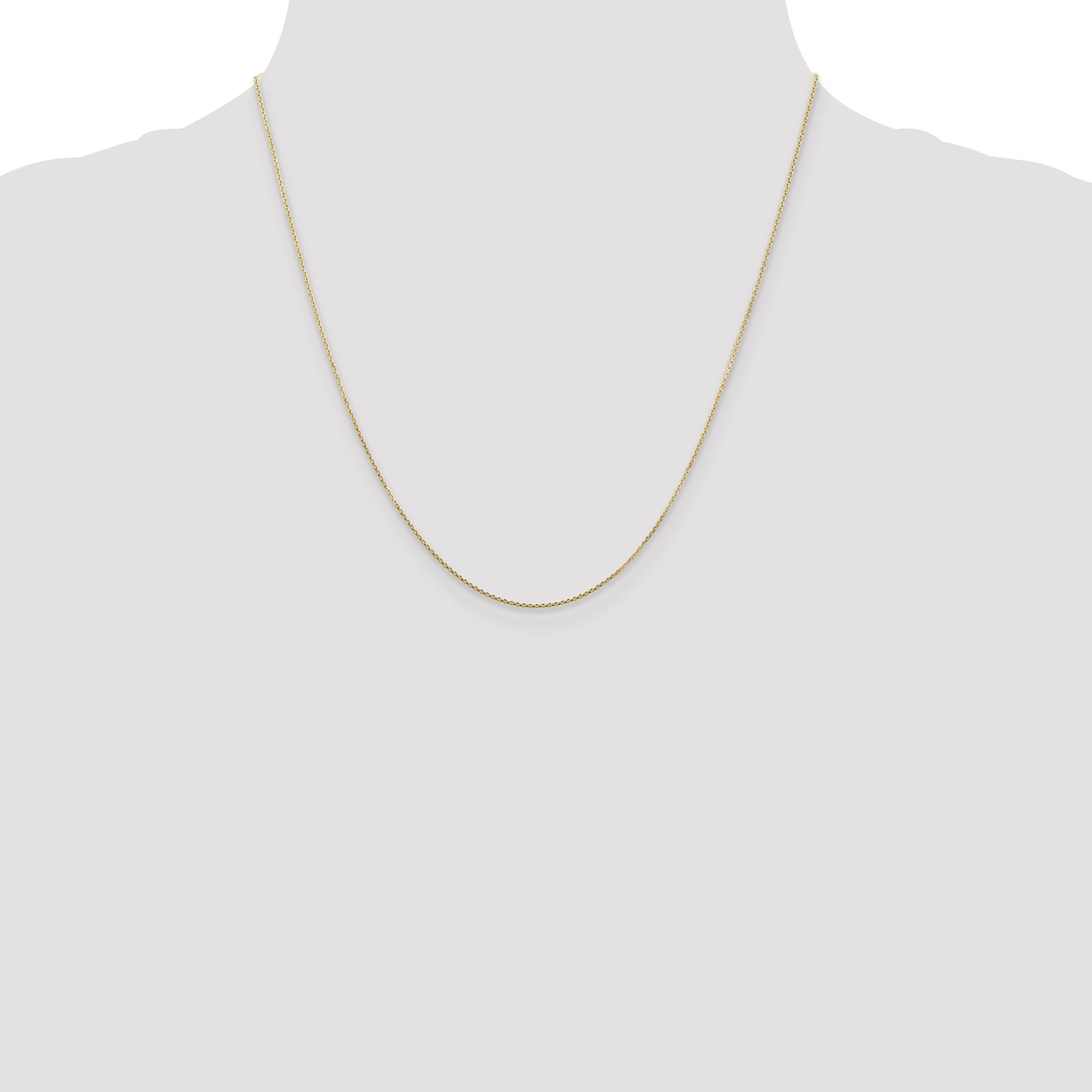 10K Yellow Gold .8mm D/C Round Open Link Cable Chain
