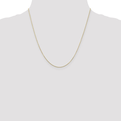 10K Yellow Gold .8mm D/C Round Open Link Cable Chain
