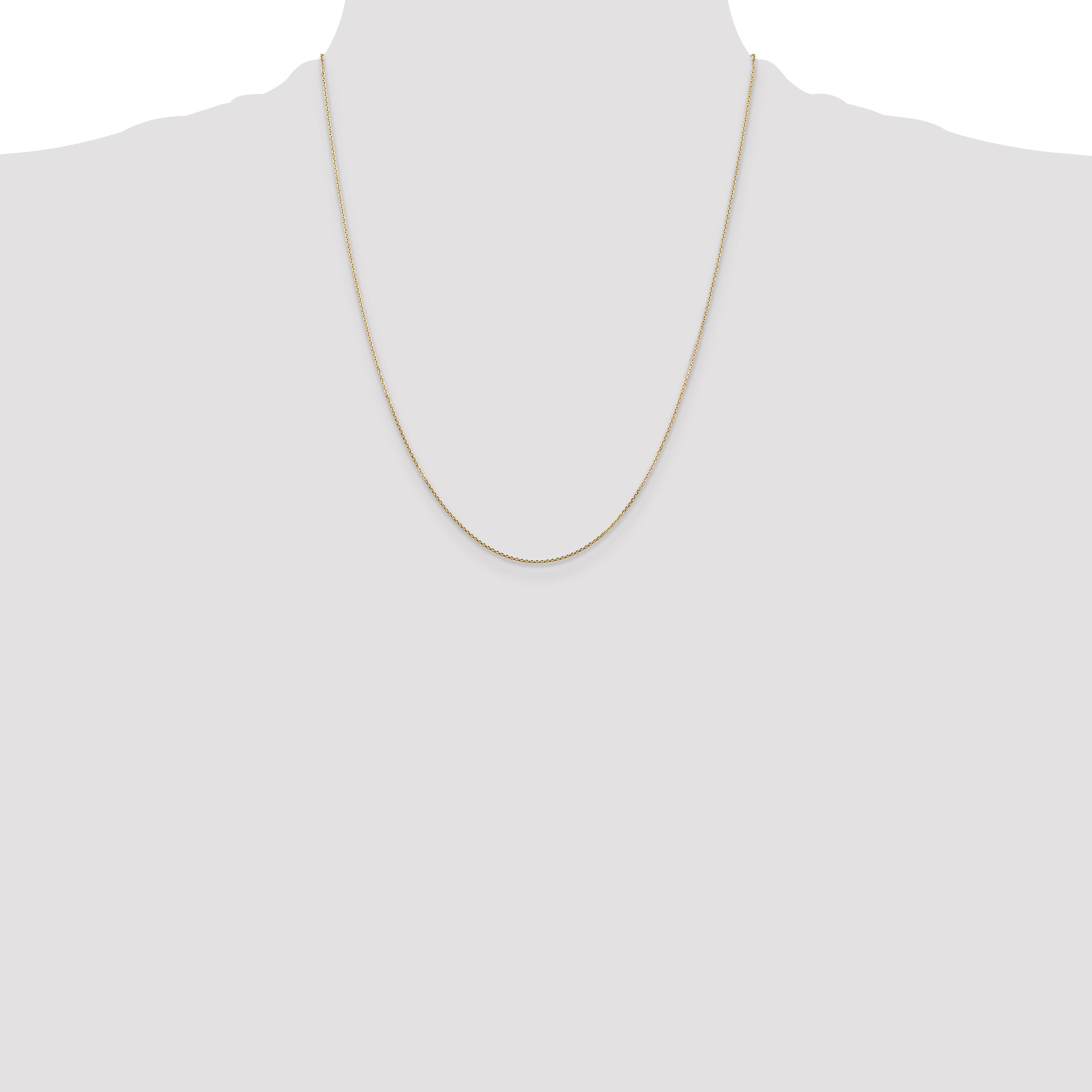10K Yellow Gold .8mm D/C Round Open Link Cable Chain