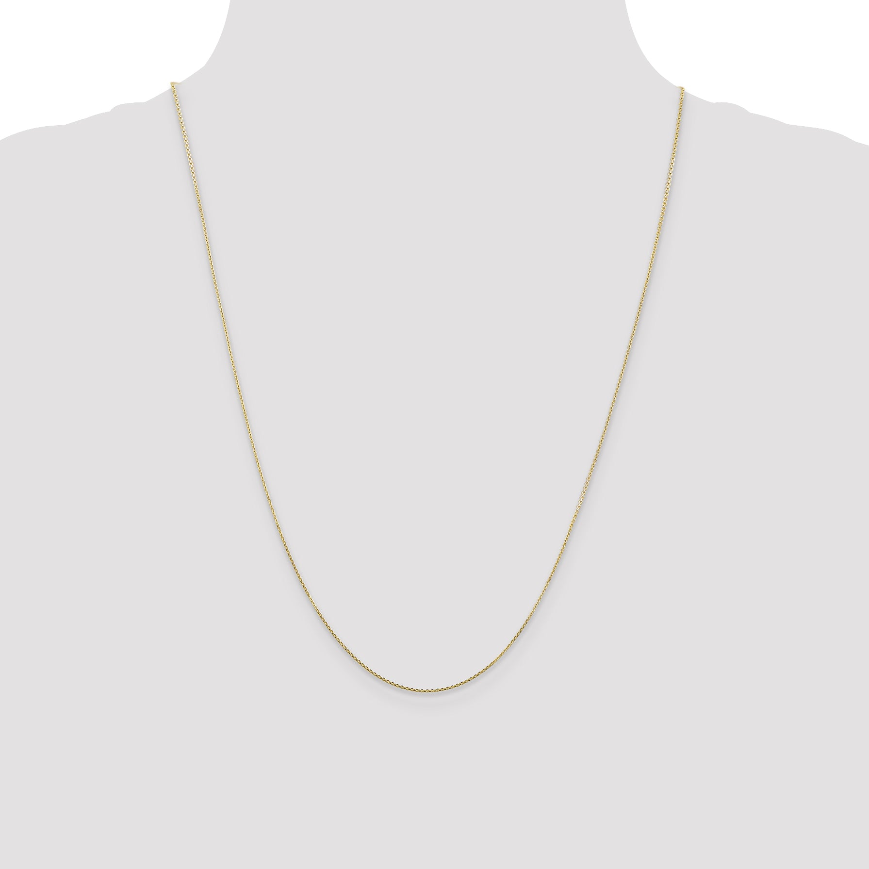 10K Yellow Gold .8mm D/C Round Open Link Cable Chain