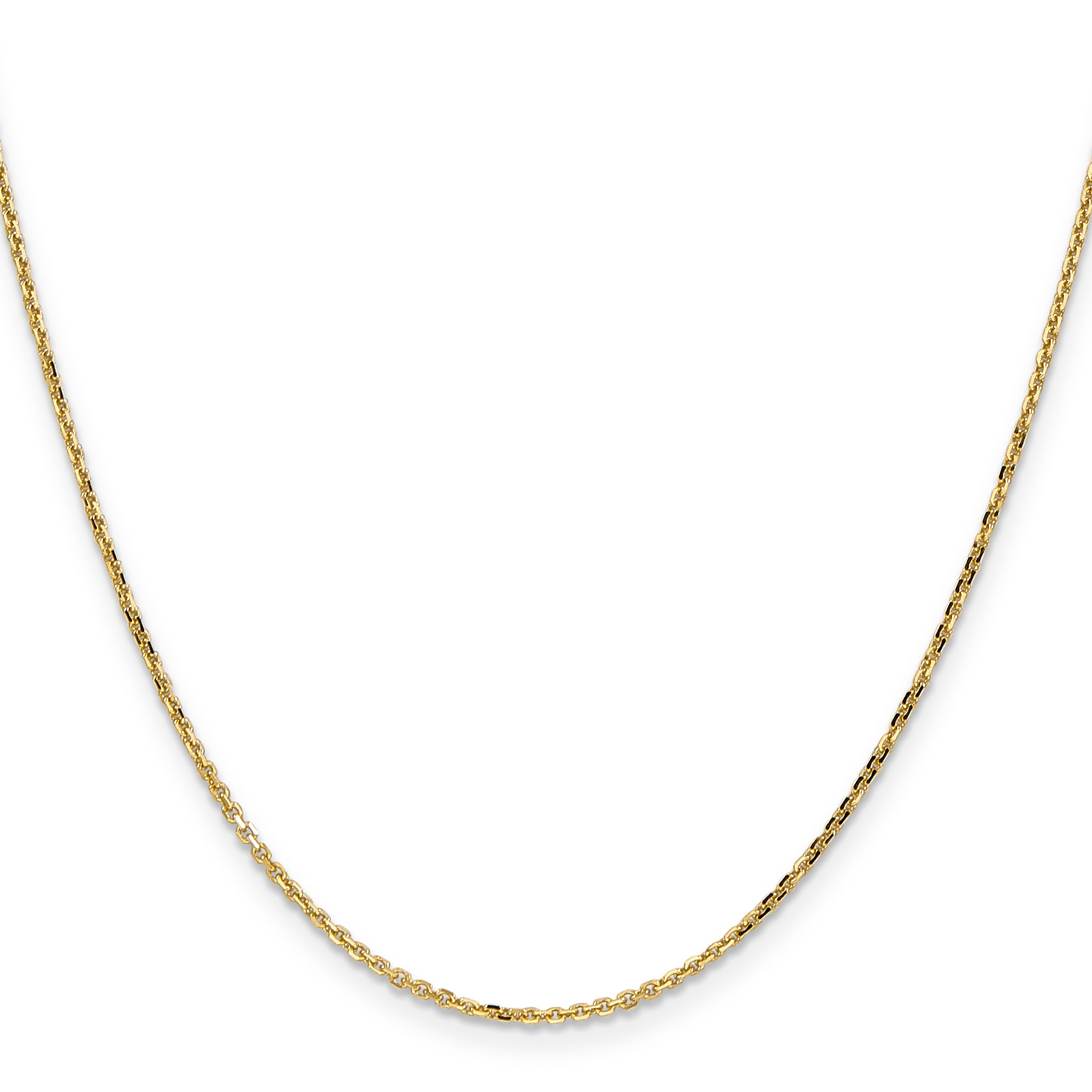 10K Yellow Gold 1.4mm D/C Round Open Link Cable Chain