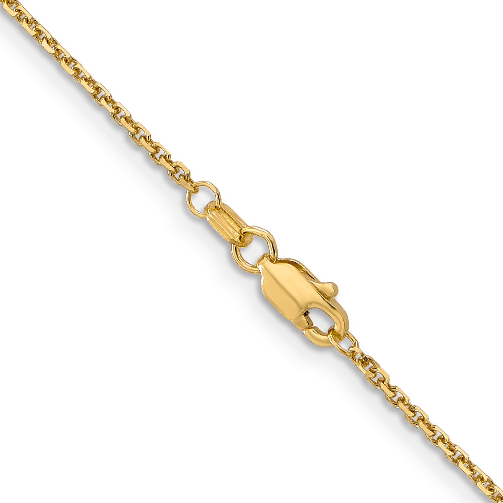 10K Yellow Gold 1.4mm D/C Round Open Link Cable Chain