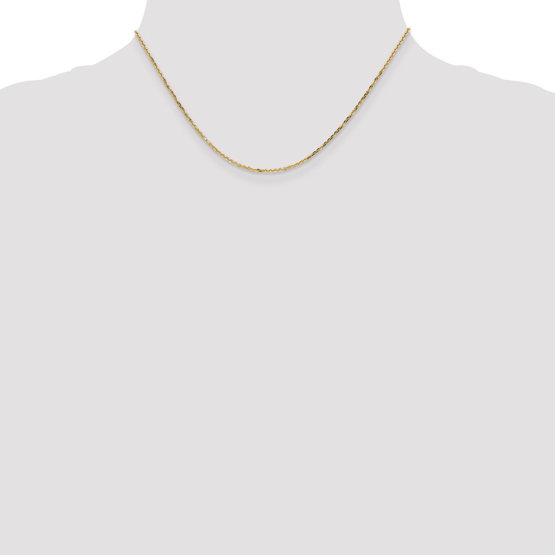 10K Yellow Gold 1.4mm D/C Round Open Link Cable Chain