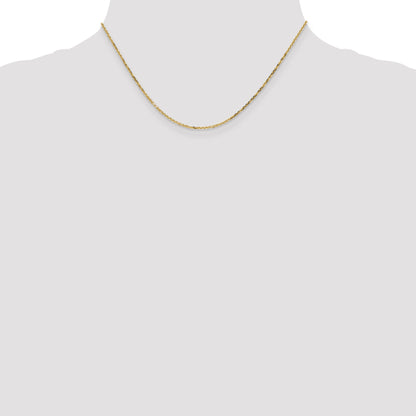 10K Yellow Gold 1.4mm D/C Round Open Link Cable Chain