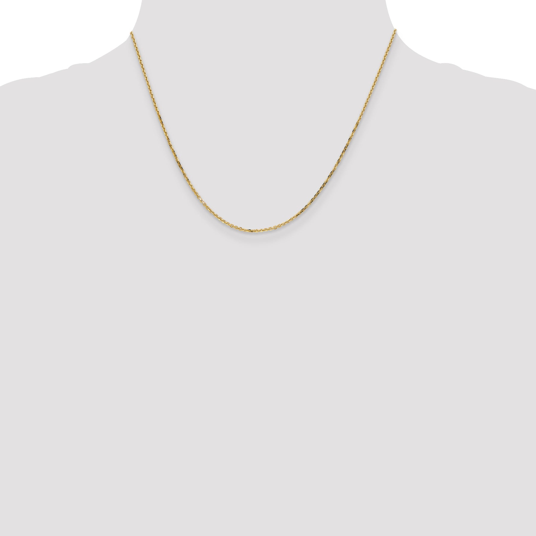 10K Yellow Gold 1.4mm D/C Round Open Link Cable Chain