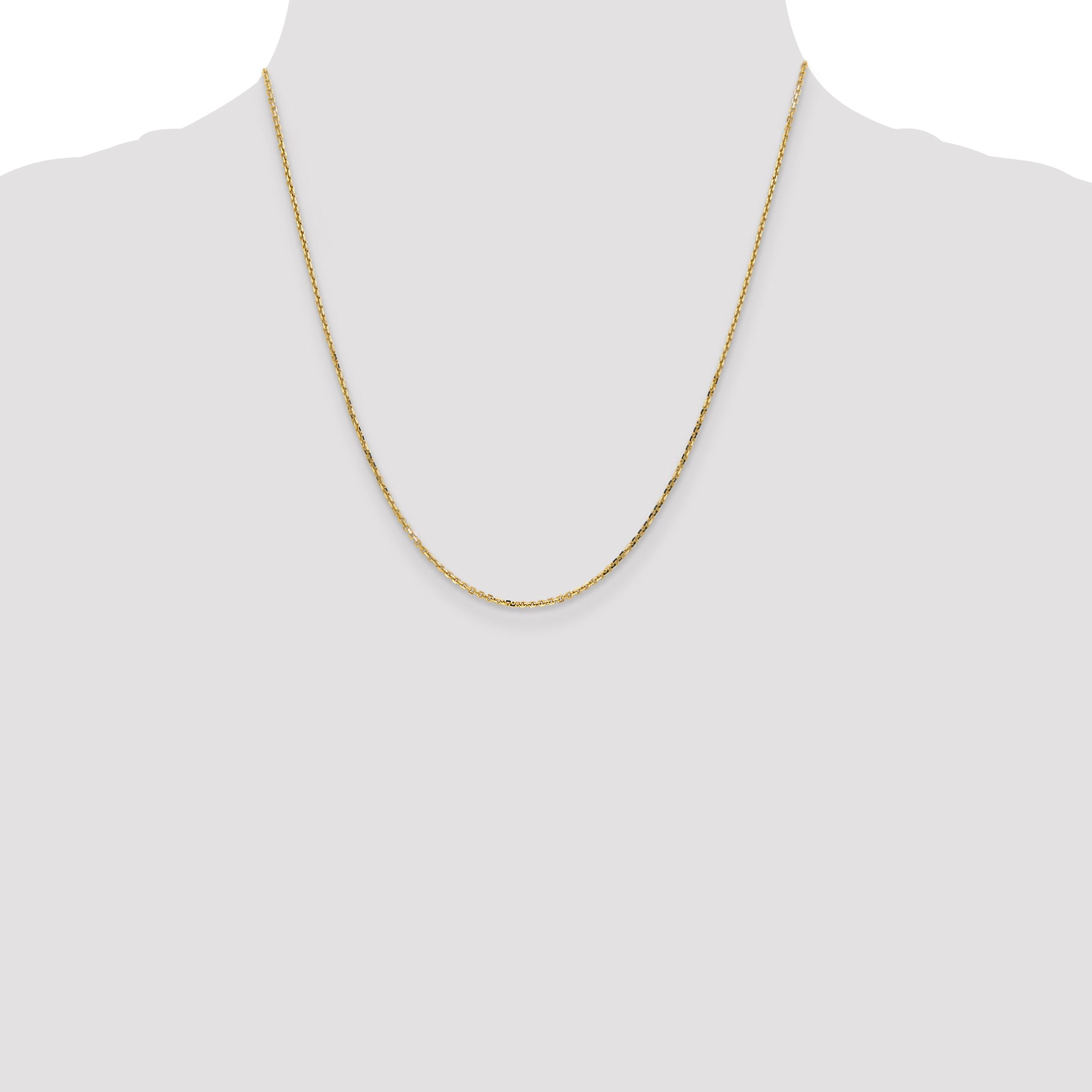10K Yellow Gold 1.4mm D/C Round Open Link Cable Chain