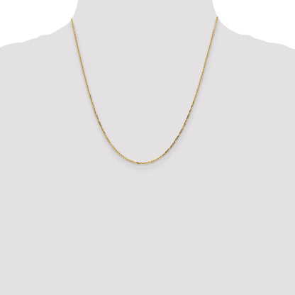10K Yellow Gold 1.4mm D/C Round Open Link Cable Chain