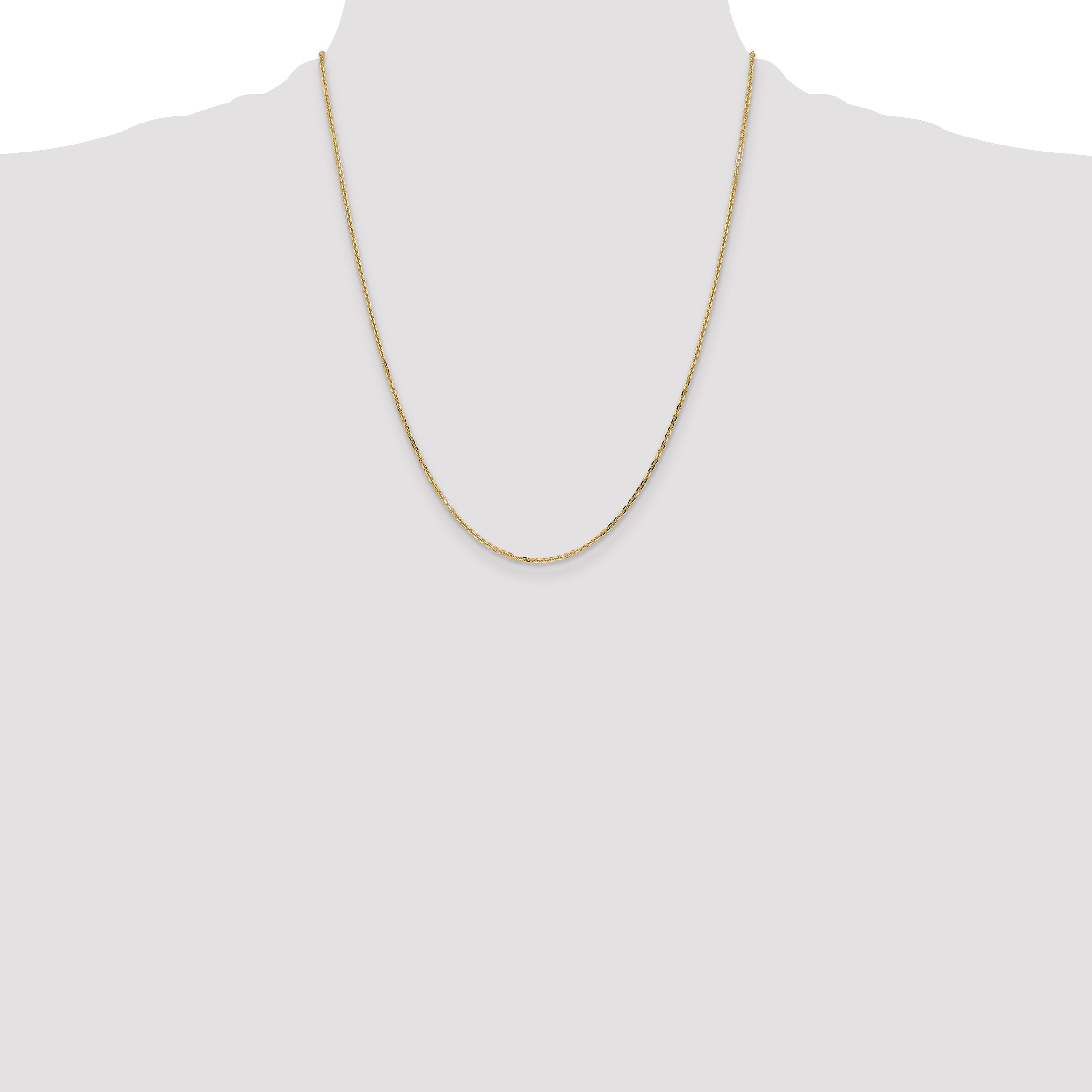 10K Yellow Gold 1.4mm D/C Round Open Link Cable Chain