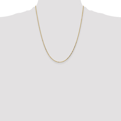 10K Yellow Gold 1.4mm D/C Round Open Link Cable Chain