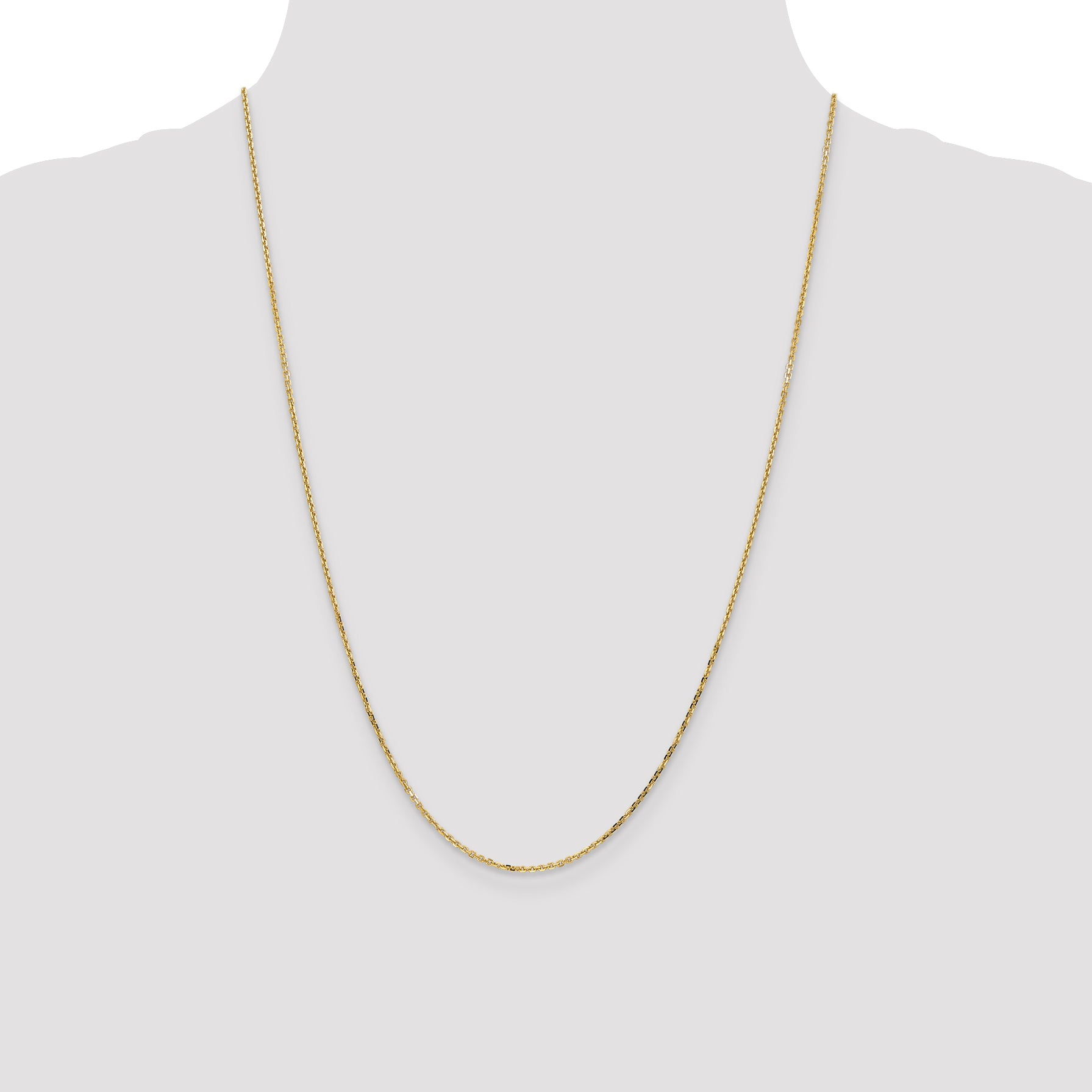 10K Yellow Gold 1.4mm D/C Round Open Link Cable Chain