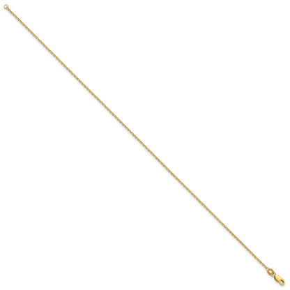 10K Yellow Gold 1.4mm D/C Round Open Link Cable Chain
