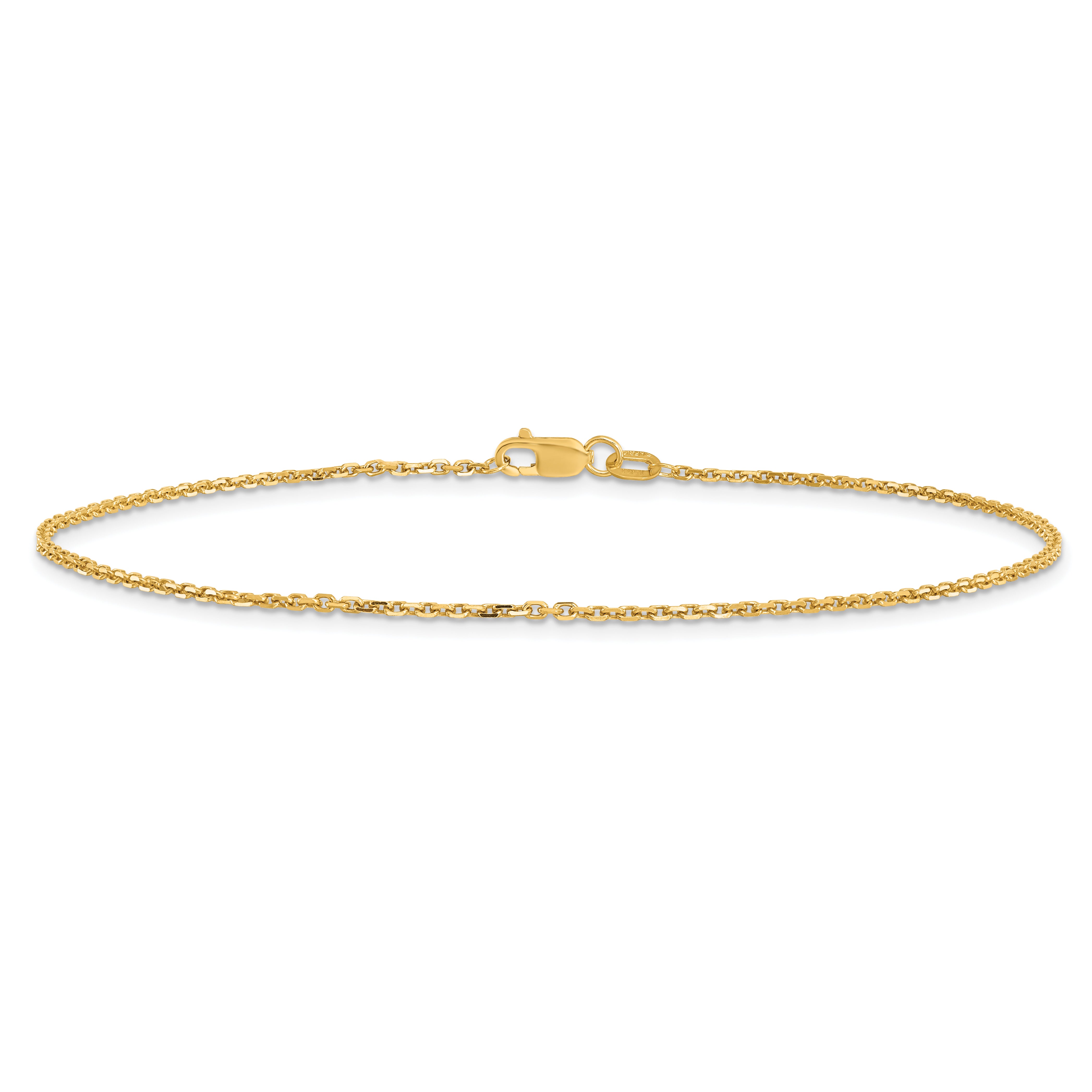 10K Yellow Gold 1.4mm D/C Round Open Link Cable Chain