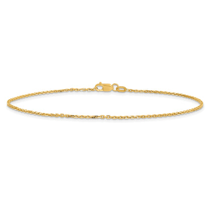 10K Yellow Gold 1.4mm D/C Round Open Link Cable Chain
