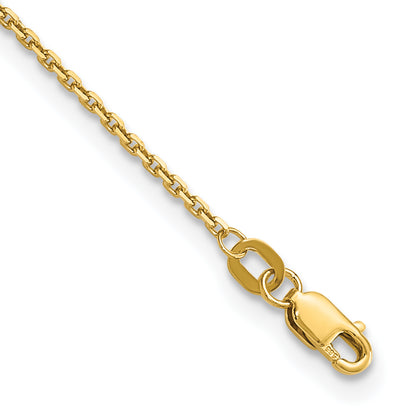 10K Yellow Gold 1.4mm D/C Round Open Link Cable Chain