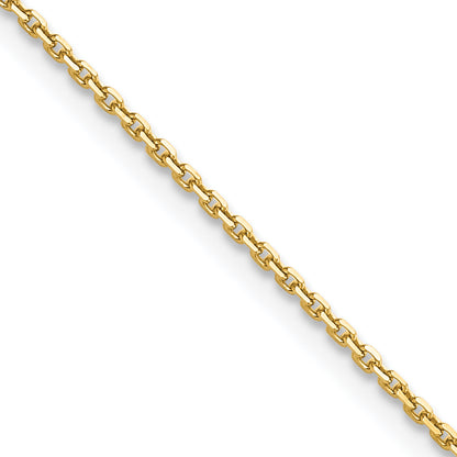 10K Yellow Gold 1.4mm D/C Round Open Link Cable Chain