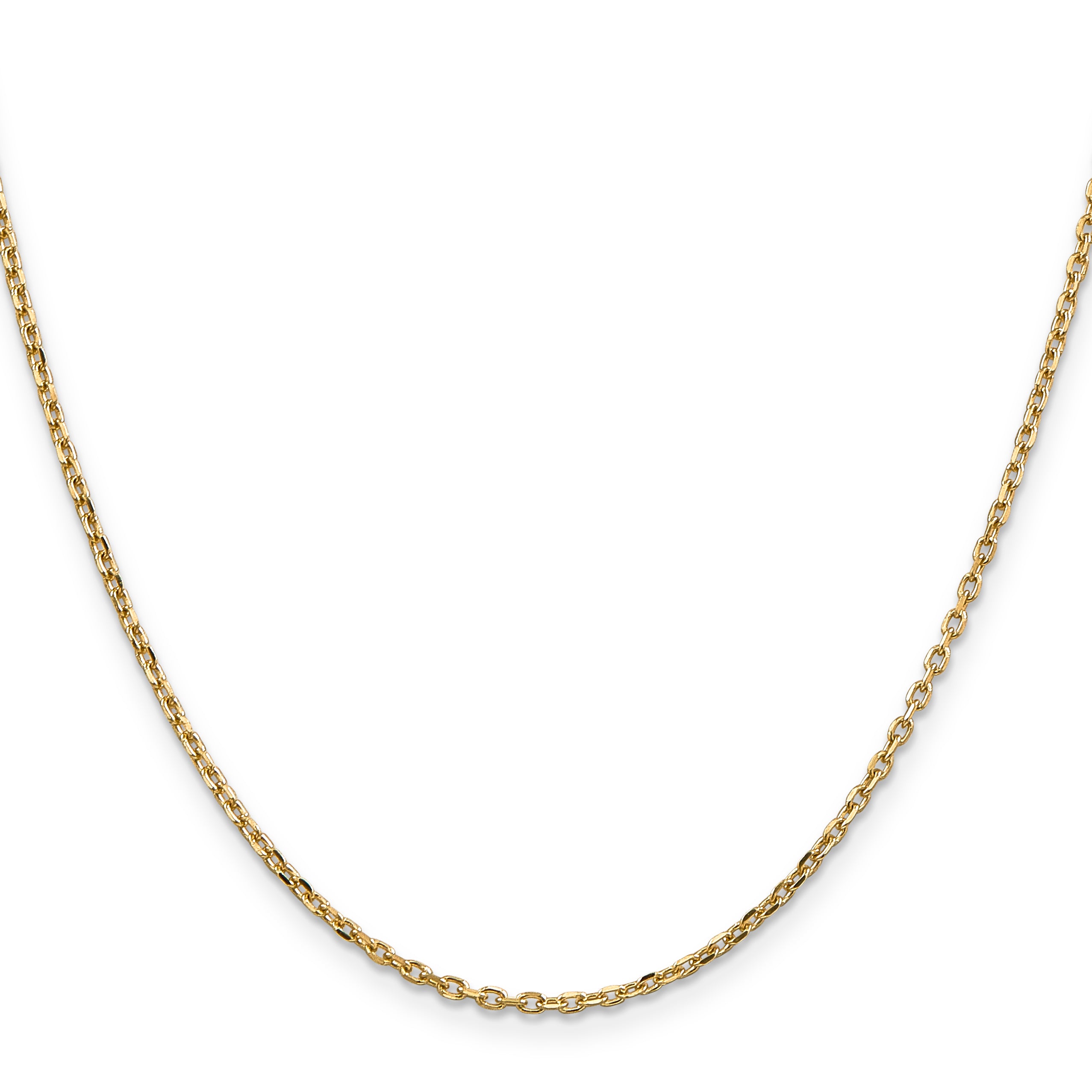 10K Yellow Gold 1.8mm D/C Round Open Link Cable Chain