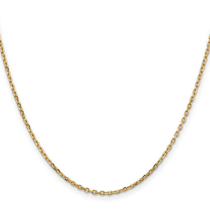 10K Yellow Gold 1.8mm D/C Round Open Link Cable Chain
