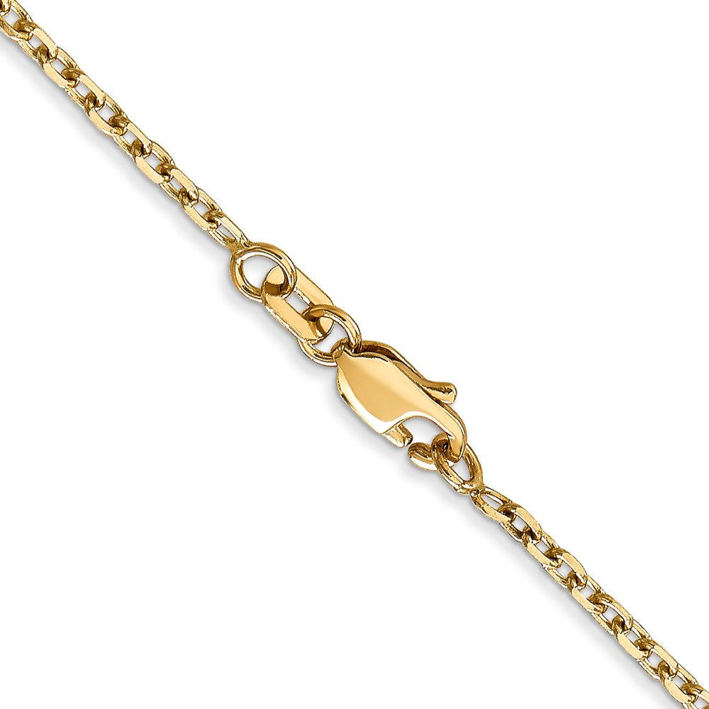 16 Inch 10K Yellow Gold 1.8mm D/C Round Open Link Cable Chain Necklace