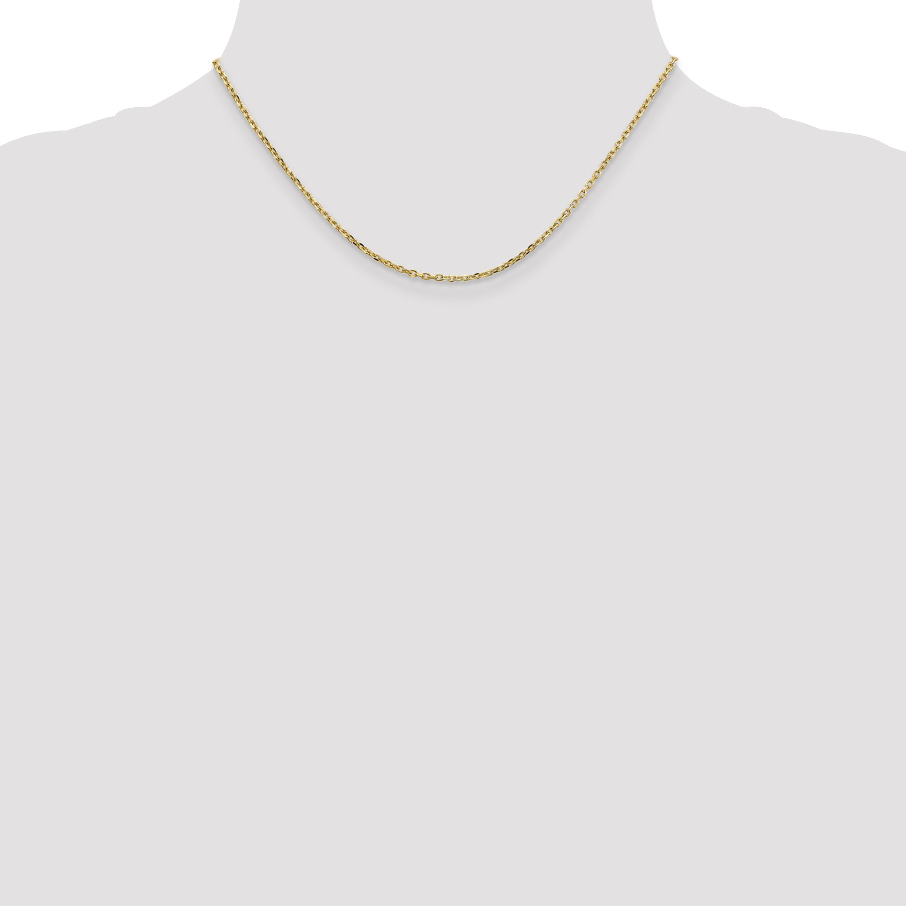 10K Yellow Gold 1.8mm D/C Round Open Link Cable Chain