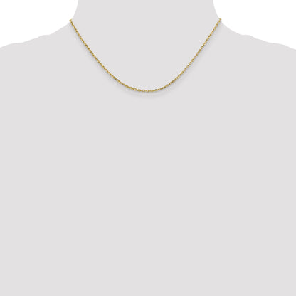 10K Yellow Gold 1.8mm D/C Round Open Link Cable Chain