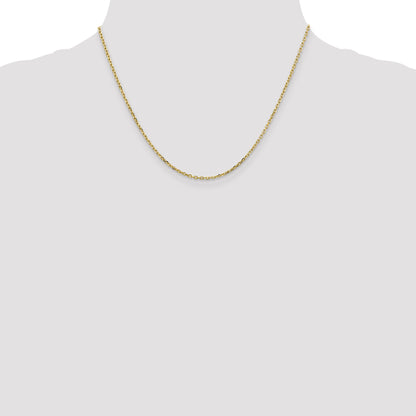 10K Yellow Gold 1.8mm D/C Round Open Link Cable Chain