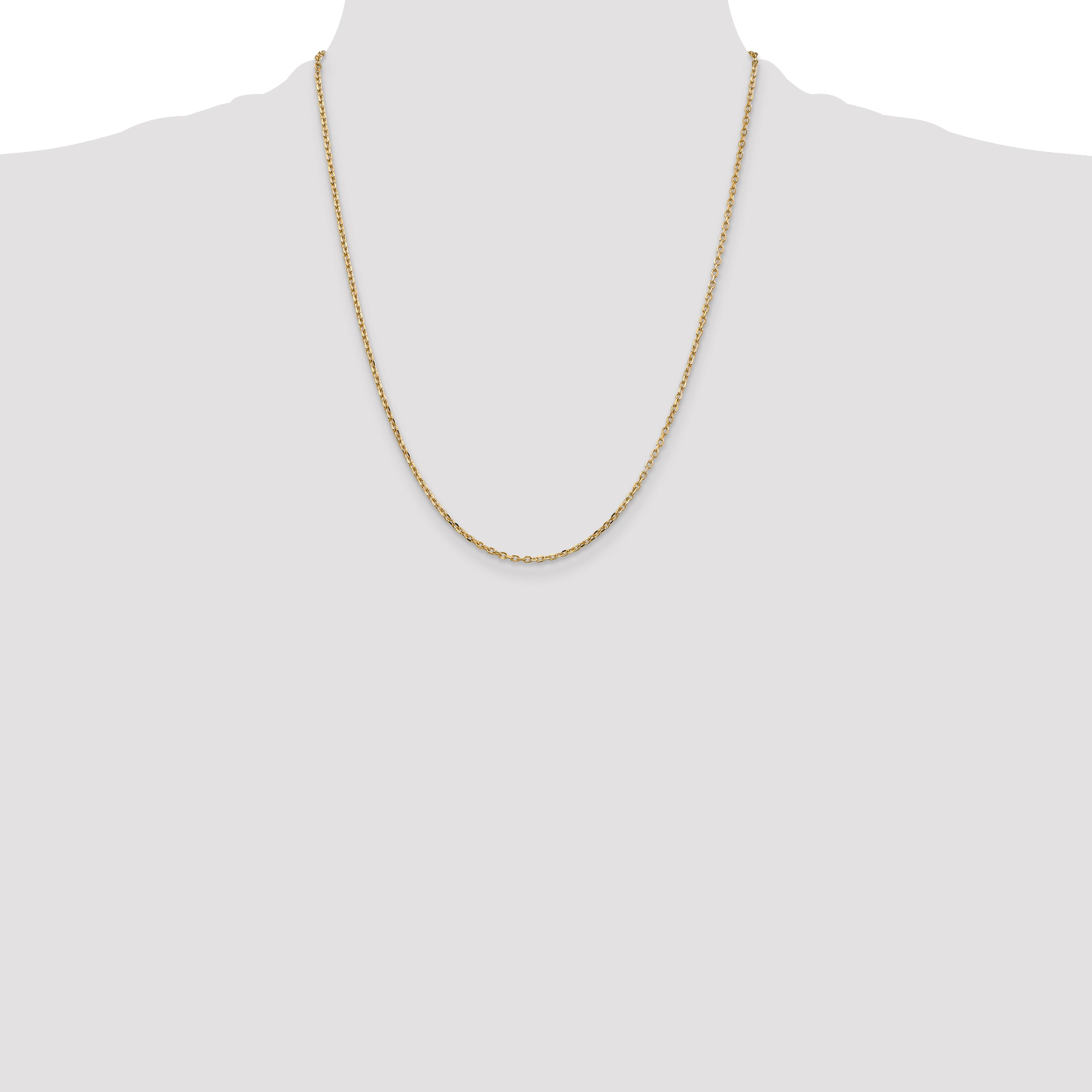 10K Yellow Gold 1.8mm D/C Round Open Link Cable Chain