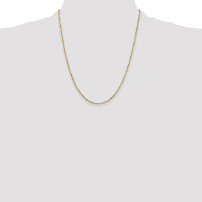 10K Yellow Gold 1.8mm D/C Round Open Link Cable Chain
