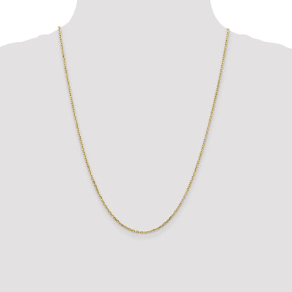 10K Yellow Gold 1.8mm D/C Round Open Link Cable Chain