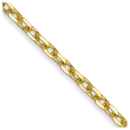 16 Inch 10K Yellow Gold 1.8mm D/C Round Open Link Cable Chain Necklace