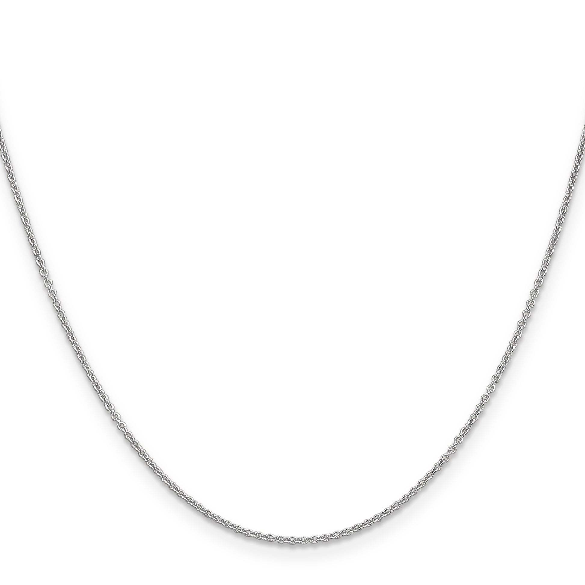 18 Inch 10K White Gold 10K Wg 1.2mm Cable Chain Necklace