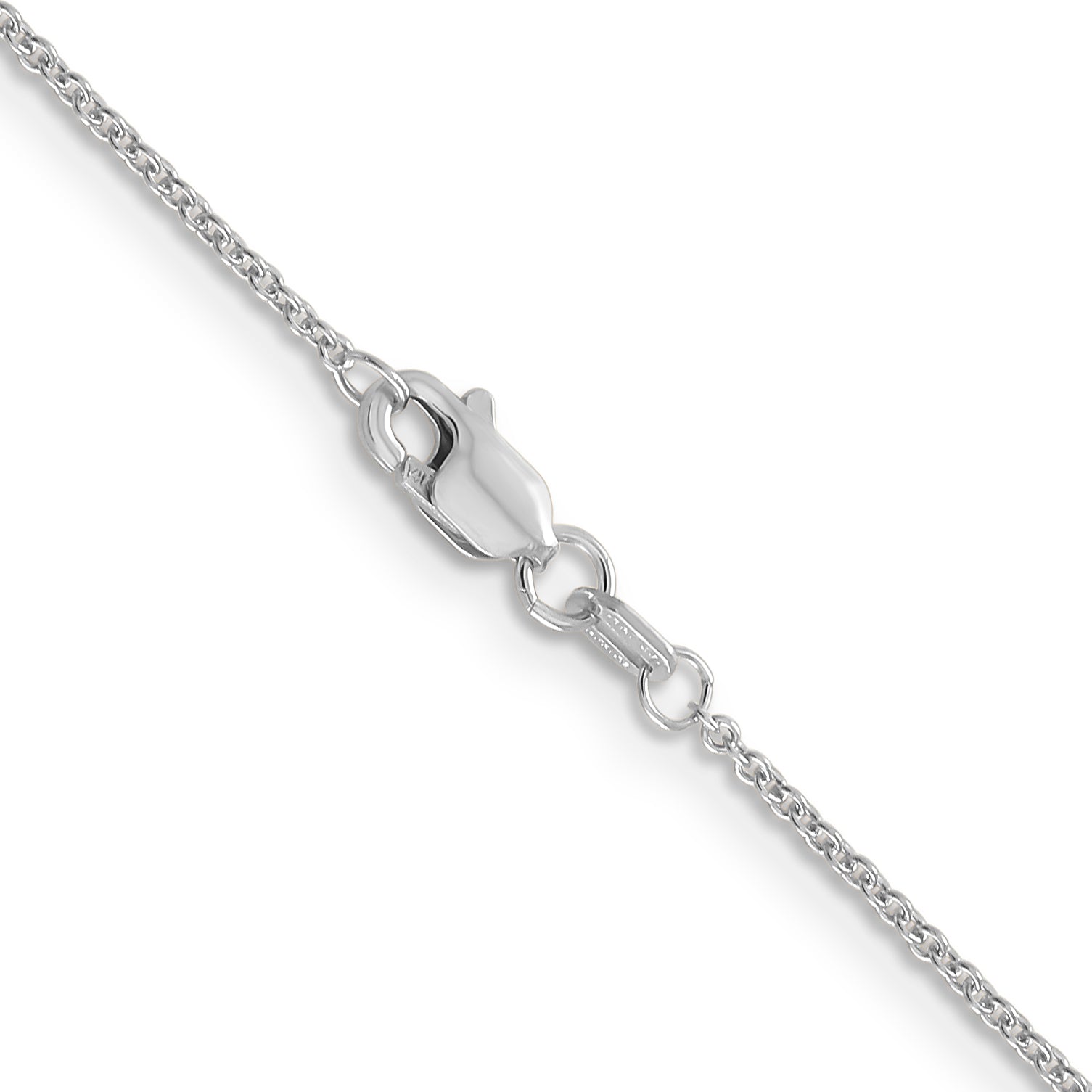 18 Inch 10K White Gold 10K Wg 1.2mm Cable Chain Necklace